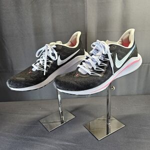 Nike Black and White Sneakers with Pink Highlights